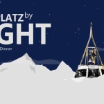 Kronplatz by Night Potrebbe essere un contenuto grafico raffigurante il seguente testo "KRONPLATZbS by NIGHT Culture Culture&SunsetDinner & Sunset Dinner"