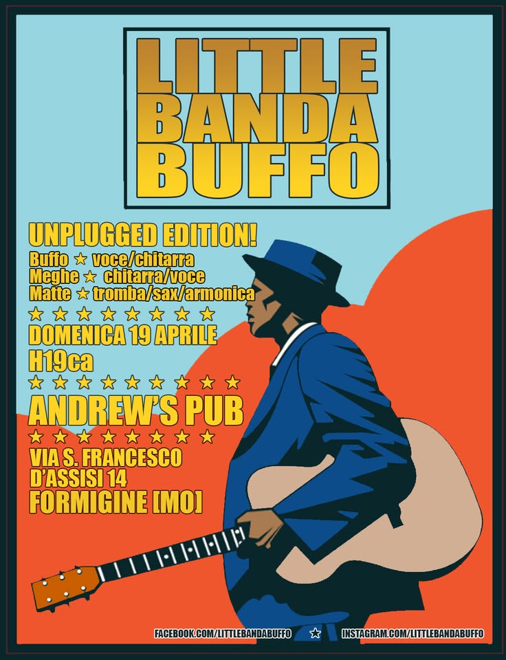 Evento Little Banda Buffo live @Andrew’s Pub, Formigine MO Locandina Little Banda Buffo live @Andrew’s Pub, Formigine MO - domenica 19 aprile ore 19:00 - 21:00