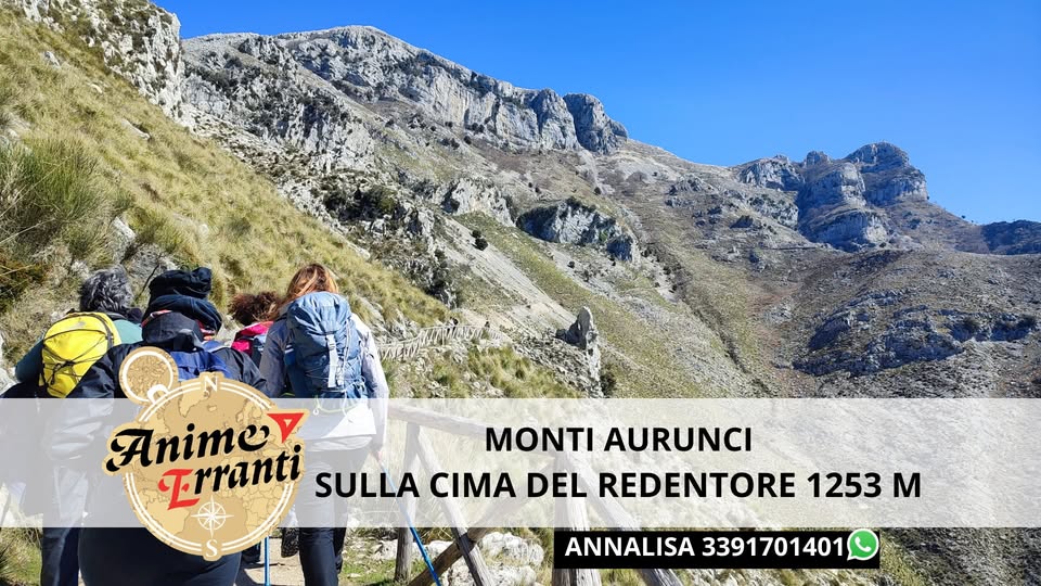 🌏 MEDIO/ALTO ⛰️ Sulla Cima del Redentore 1.253 m- Monti Aurunci Potrebbe essere un'immagine raffigurante montagna, le Tre Cime di Lavaredo e il seguente testo "MONTI AURUNCI Trranti SULLA CIMA DEL REDENTORE 1253 M ANNALISA 3391701401 屋"