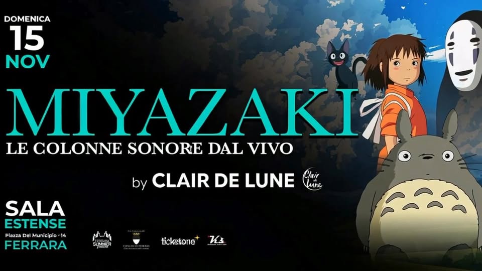 Evento Miyazaki – Le Colonne Sonore Dal Vivo Locandina Miyazaki – Le Colonne Sonore Dal Vivo - domenica 15 novembre ore 18:00 - 23:00