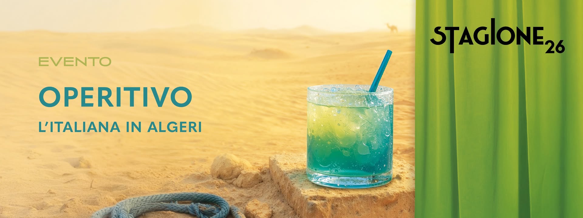 Potrebbe essere un'immagine raffigurante bevanda e il seguente testo "EVENTO OPERITIVO L'ITALIANA IN ALGERI STAGIONE24"