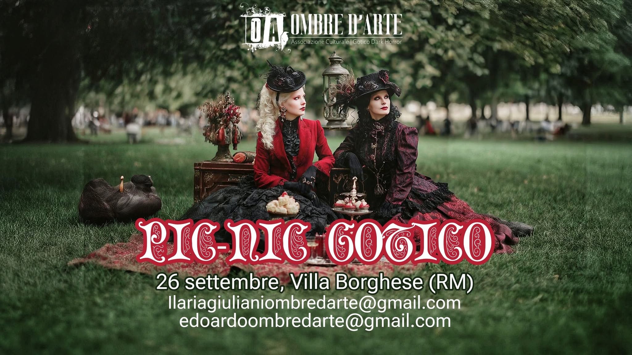 Evento Pic nic gotico Villa Borghese, Roma Locandina Pic nic gotico Villa Borghese, Roma - sabato 26 settembre ore 11:00 - 17:00
