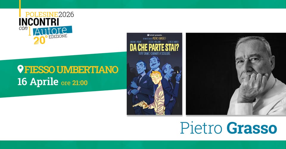 Pietro Grasso | Polesine 2026 incontri con l’Autore Potrebbe essere un disegno raffigurante testo