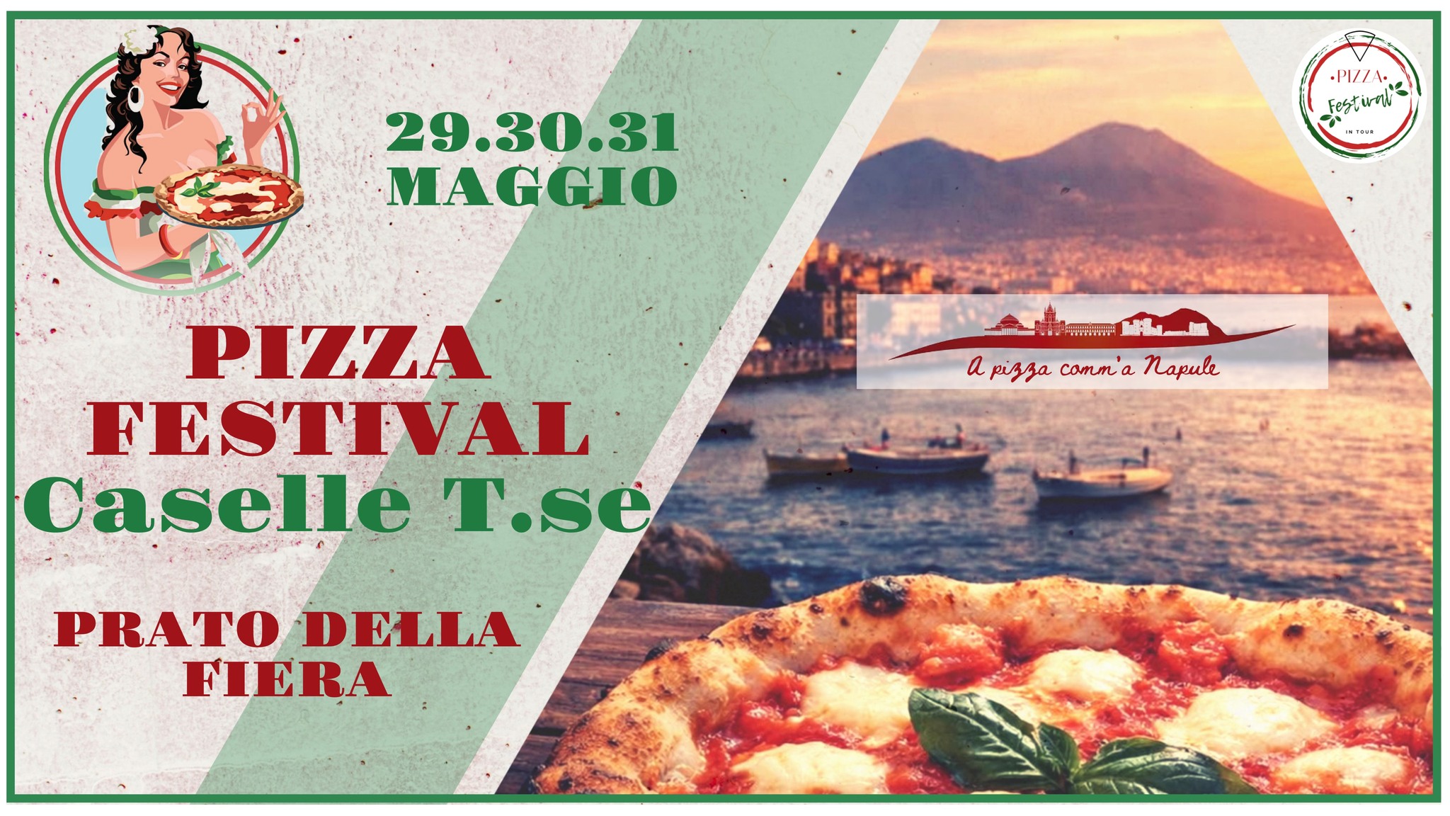 PIZZA FESTIVAL CASELLE TORINESE :: 29/30/31 MAGGIO :: PRATO DELLA FIERA Potrebbe essere un'immagine raffigurante pizza e testo
