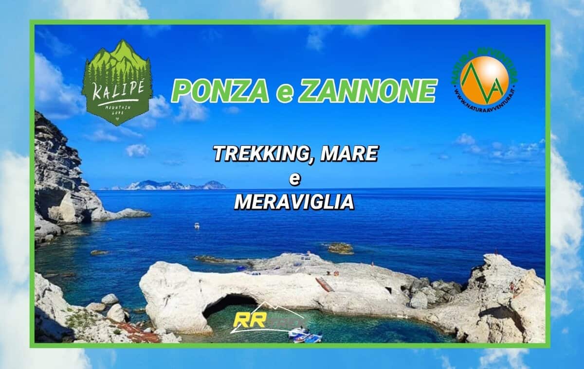 Potrebbe essere un'immagine raffigurante il seguente testo "KALIPE LIP MEDATAIN LEPE PONZA e ZANNONE VATURAAWVE SA AOWRSA TREKKING, MARE e MERAVIGLIA RR"