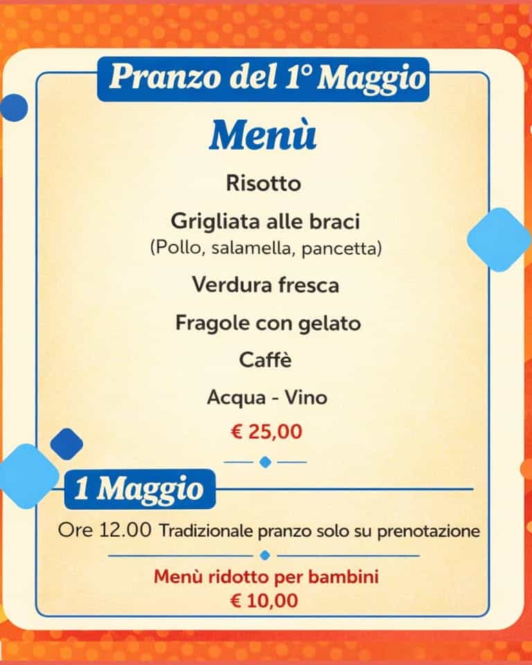 Evento Primo maggio al ceson Locandina Primo maggio al ceson - venerdì 1 maggio ore 12:00 - 15:00