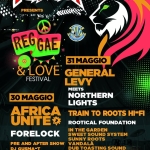 Reggae&Love festival Potrebbe essere un'immagine raffigurante il seguente testo "ਦਿवਥੇ PRESENTS 30 MAGGIO AFRICA UNITE FORELOCK REGGAE GAE &LOVE LOVE 31MAGGIO GENERAL FESTIVAL LEVY MEETS NORTHERN LIGHTS TRAIN TRAIN to ROOTS HI-FI ROOTICAL FOUNDATION IN THE GARDEN SWEET SOUND SYSTEM SUNNY ROOTS VANDALÀ DUB TOASTING SOUND PRE AND AFTER SHOW DJ GUSMA-T FREE CAMPING CUCIMA FORNITA f Festintenda @festintenda_llcantere @festintenda_ llcantiere festintendast AREAEXD ותצ' DEMANIALE CHIASIELLIS"