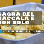Sagra del Baccalà e non solo Aiello-Campomanfoli – Castel San Giorgio (SA) Potrebbe essere un'immagine raffigurante crocchetta, pasta e il seguente testo "Erono Vili Sagre Aiello Campomanfoli di Castel San Giorgio (SA)"