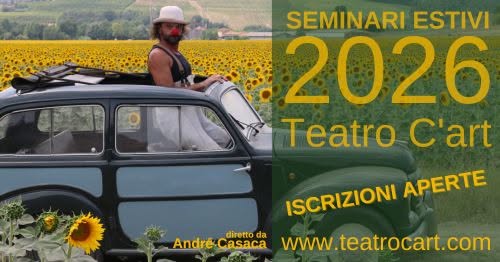 Evento Seminari Estivi 2026 Teatro Cart Locandina Seminari Estivi 2026 Teatro Cart - venerdì 24 luglio ore 10:00 - 12:00