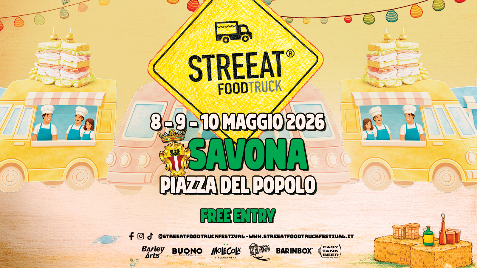 STREEAT® Food Truck Festival SAVONA Potrebbe essere un'immagine raffigurante strada e testo