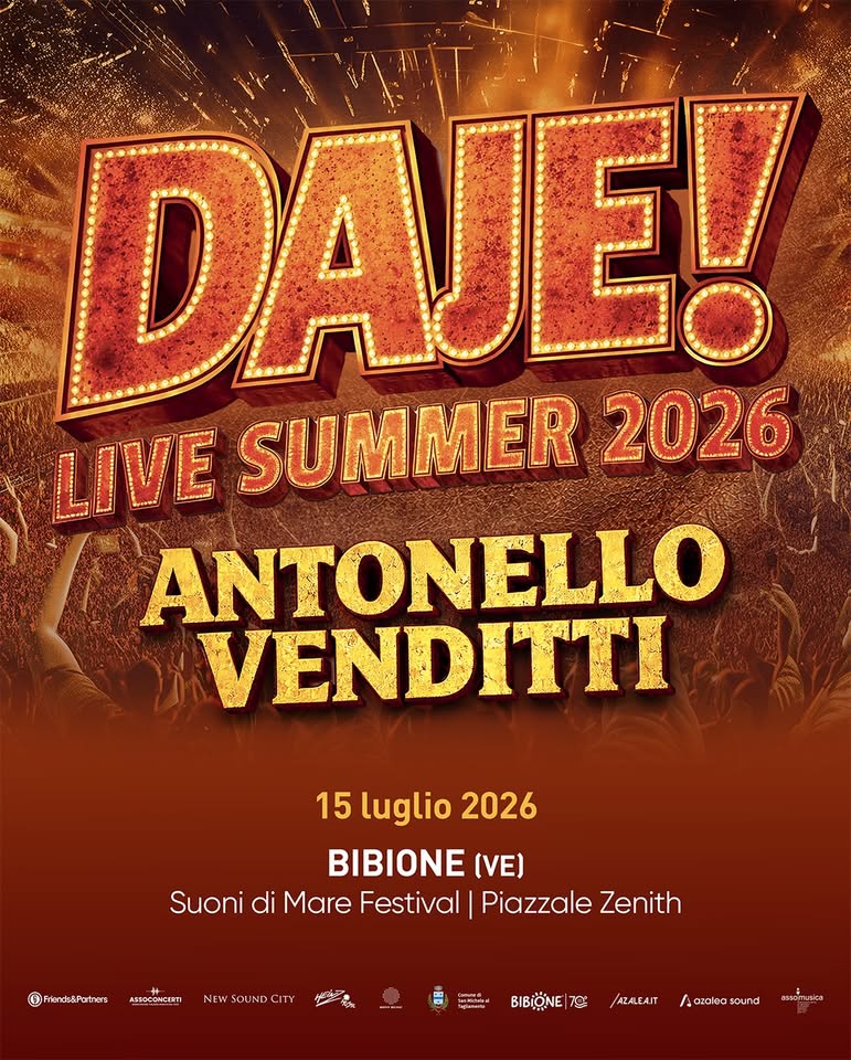 Evento Suoni di mare – Antonello Venditti in concerto Locandina Suoni di mare – Antonello Venditti in concerto - mercoledì 15 luglio ore 21:00 - 23:00
