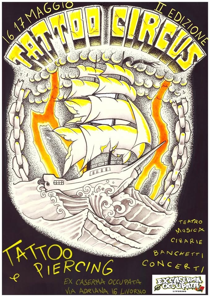 Tatto Circus Livorno Potrebbe essere un disegno raffigurante testo