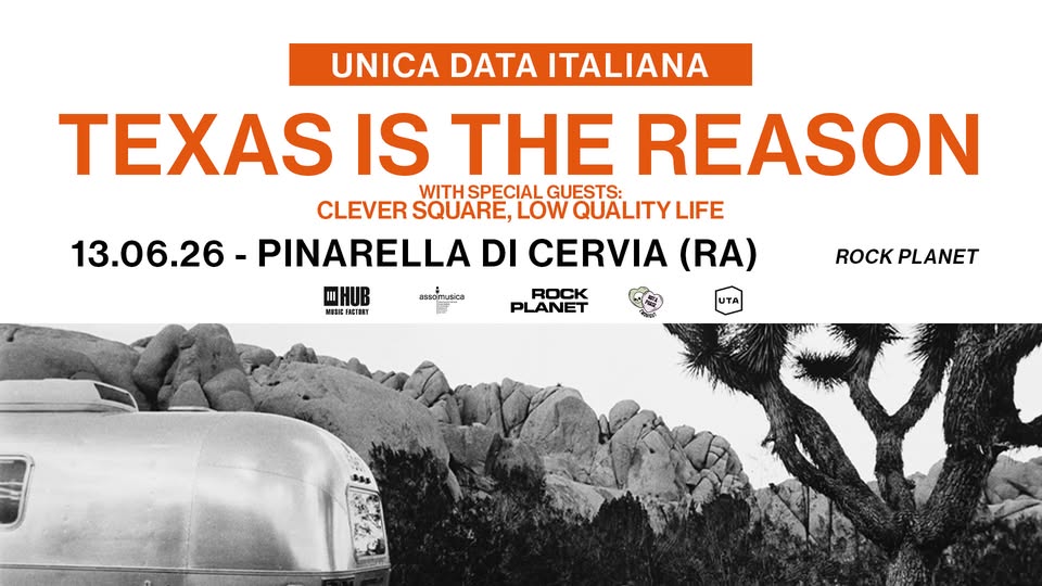 Evento Texas is the Reason Rock Planet, Pinarella di Cervia (RA) Locandina Texas is the Reason Rock Planet, Pinarella di Cervia (RA) - sabato 13 giugno ore 20:45 - 22:45