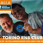 TORINO RNB CLUB @Cavallermaggiore (CN) Potrebbe essere un'immagine raffigurante una o più persone, tromba e il seguente testo "BALLA 2 SABATO MAGGIO PIAZZAVITTORIOEMANUELEM PIAZZA VITTORIO EMANUELE R&B R TORINO TORING CLUB TORINO RNB CLUB H. 14.30 IN COLLABORAZIONE CON LINDY HOP SCHOOL SWING SWIING JUICE ط"