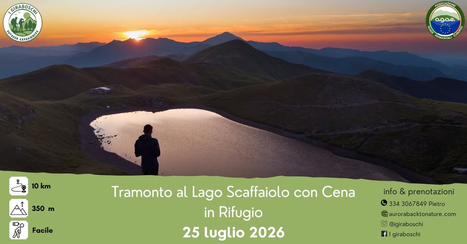 Evento Tramonto al Lago Scaffaiolo con Cena in Rifugio (Pt) Locandina Tramonto al Lago Scaffaiolo con Cena in Rifugio (Pt) - sabato 25 luglio ore 16:15 - 23:00