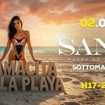 02.06 | Mamacita En La Playa Potrebbe essere un'immagine raffigurante spiaggia e il seguente testo "105 RADIO 105 M CLUB AMNAGAT MAMACITA 02.06 SAND MAAИA NW WAVES WAVESOFLIVING OF LLVING SOTTOMARINA FXA H17-23 LOBBY"