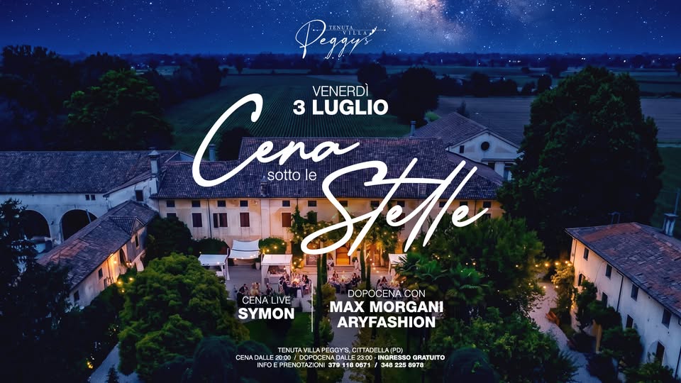 Evento 03.07 Cena Sotto Le Stelle Locandina 03.07 Cena Sotto Le Stelle - venerdì 3 luglio ore 20:00 - 22:00