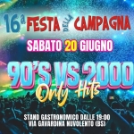 90’S VS 2000 ONLY HITS® 16°Festa della Campagna Nuvolento BS Potrebbe essere un'immagine raffigurante videogiochi e il seguente testo "吉 COMUINERO PATROCINIODEL COMUNE INUVOLENTO 16 a FESTA E5A CAMPAGNA SABATO 20 GIUGNO 90'SWS2000 2000 omy 长 STAND GASTRONOMICO DALLE 19:00 VIA GAVARDINA NUVOLENTO (BS) MIAMI AGENC MIAMIAGENCY AG"