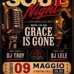 9/5 – SOUL NIGHT – GRACE IS GONE Live @ MAMALOCA Steet Bar – Vicenza Potrebbe essere un'immagine raffigurante il seguente testo "SOUL BLUES RHYTHM & BLUES SOUL Night LIVE MUSIC & DJ LIVEMUSIC&DJSET- SET MUSICA LIVE CON: GRACE IS GONE PRE PREPARTY PARTY DJ TROY LIVE Senti anima VuH roove POST LIVE DJ LELE ብ8ክ 09 MAGGIO A PARTIRE DALLE 20.00 MAMALOCA =MAMALOCA= ۵ STRADA DEL PASUBIO 421 VICENZA DRINK BUONA MUSICA BELLE_PERSONE VIBE VIBEUNICHE"