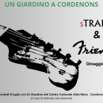 A Cordenons concerto Straits and friends – Omaggio ai Dire Straits Potrebbe essere un contenuto grafico raffigurante chitarra, violino e il seguente testo "Comunedi Cordenens UN GIARDINO A CORDENONS sTRAITS & Friends RA Omaggio OmaggioaiDireStrait ai Dire Straits mercoledì 8 luglio ore 21 Giardino del Centro Culturale Aldo Moro Cordenons (in caso di maltempo sala adiacente)"