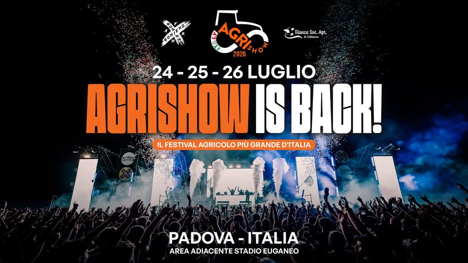 Evento Agrishow Music Festival 2026 Locandina Agrishow Music Festival 2026 - da venerdì 24 luglio - domenica 26 luglio 2026 ore 08:00 ore 23:00