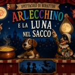 Anteprima dello spettacolo ARLECCHINO E LA LUNA NEL SACCO Potrebbe essere un'immagine raffigurante testo