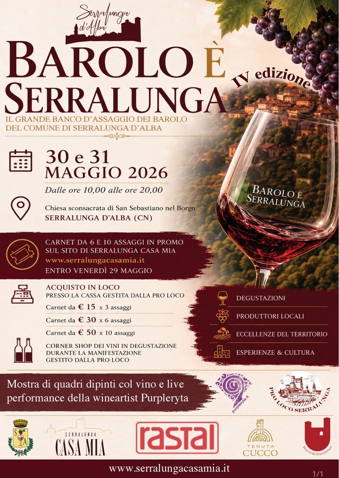 Evento Barolo È Serralunga Locandina Barolo È Serralunga - da sabato 30 maggio - domenica 31 maggio 2026 ore 10:00 ore 20:00