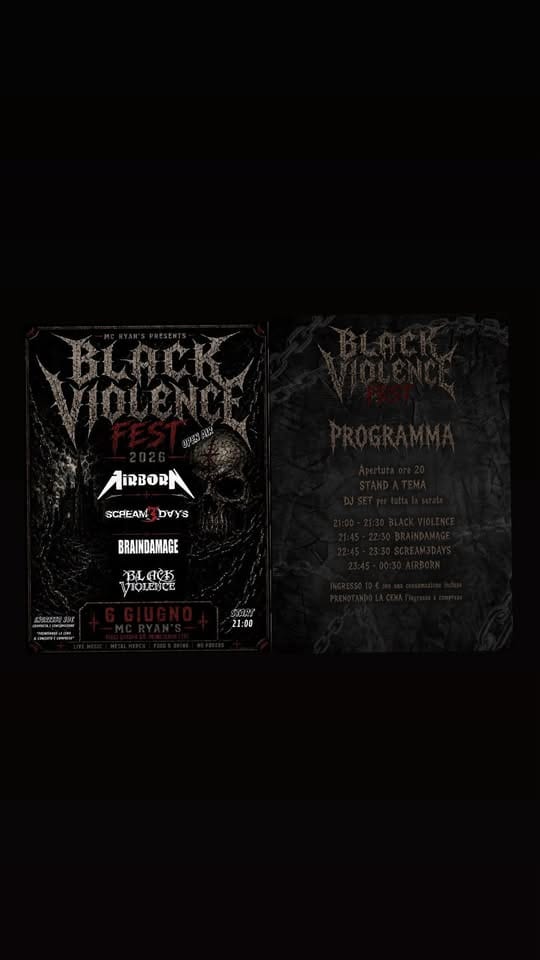 BLACK VIOLENCE FEST Open Air 2026 Potrebbe essere un'immagine raffigurante testo