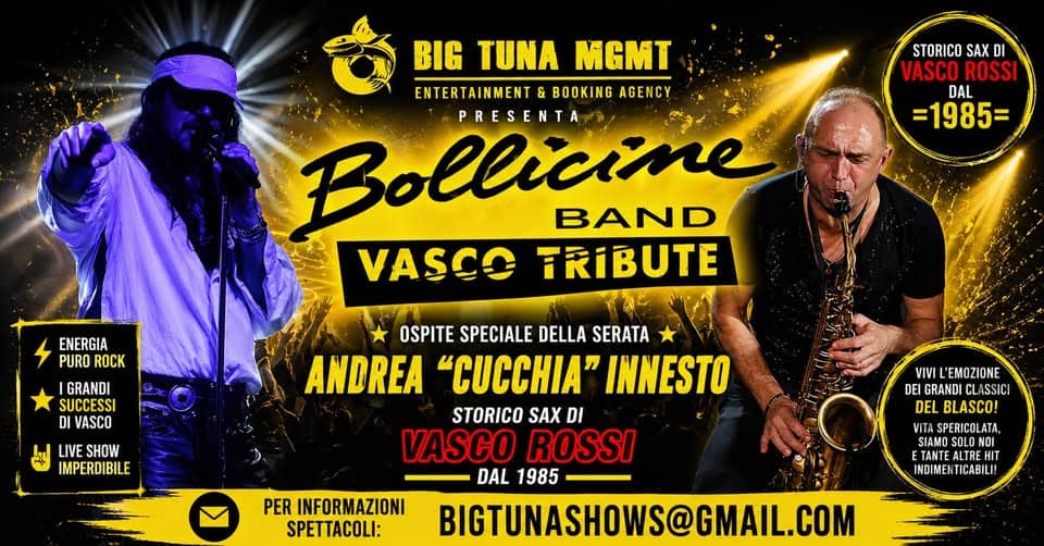 Evento Bollicine – Vasco Rossi Tribute Andrea Innesto “Cucchia” Live @Pizzeria Da Michele, Silea (Tv) Locandina Bollicine – Vasco Rossi Tribute Andrea Innesto “Cucchia” Live @Pizzeria Da Michele, Silea (Tv) - sabato 12 dicembre ore 21:30 - 23:30