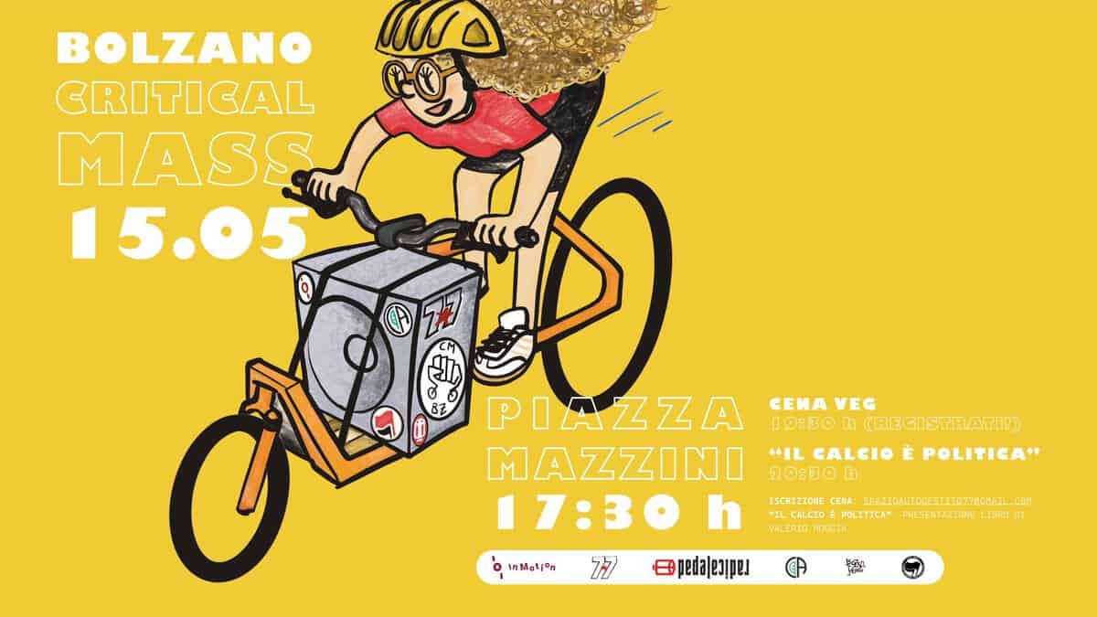Evento Bolzano Critical Mass Locandina Bolzano Critical Mass - venerdì 15 maggio ore 17:30 - 19:30