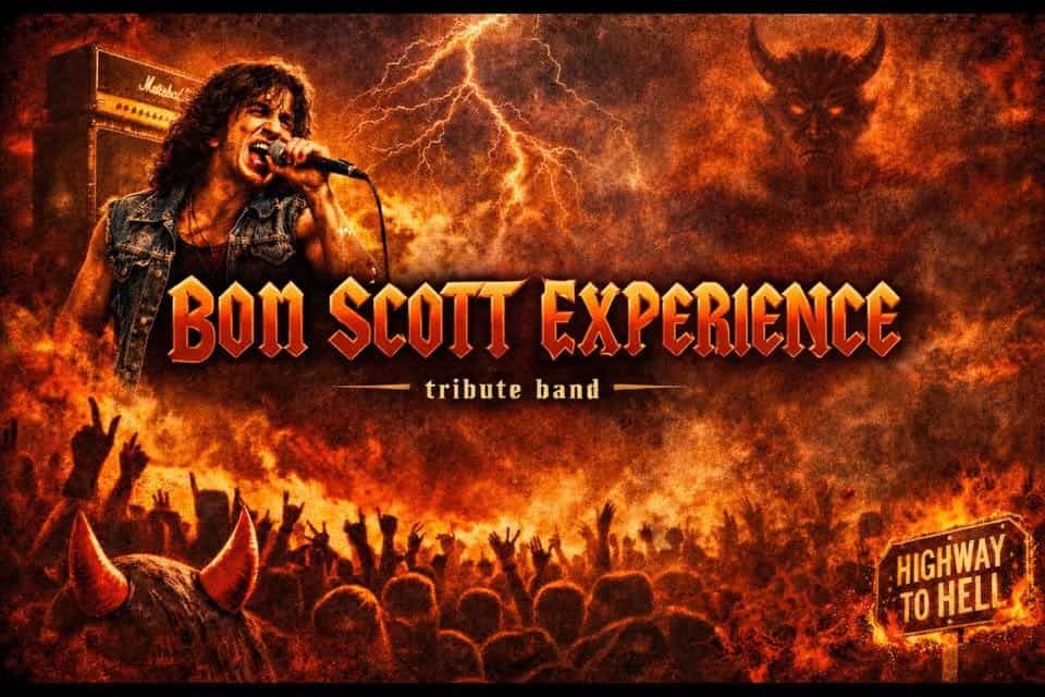 Bon Scott Experience LIVE Cantina Leone Conti Potrebbe essere un'immagine raffigurante strumento musicale e testo