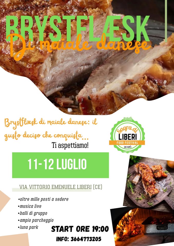 Evento Brystflaesk di maiale danese Locandina Brystflaesk di maiale danese - sabato 11 luglio ore 19:30 - 00:00