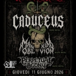 Caduceus + Mankind Oblivion + Perpetual Agony live @ Rock’n’Roll Club, RHO! Potrebbe essere un'immagine raffigurante testo