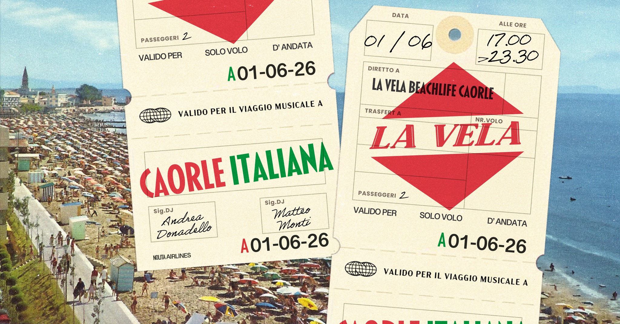 Evento Caorle Italiana It Lunedì 01 Giugno La Vela Beach Life Locandina Caorle Italiana It Lunedì 01 Giugno La Vela Beach Life - lunedì 1 giugno ore 17:00 - 19:00