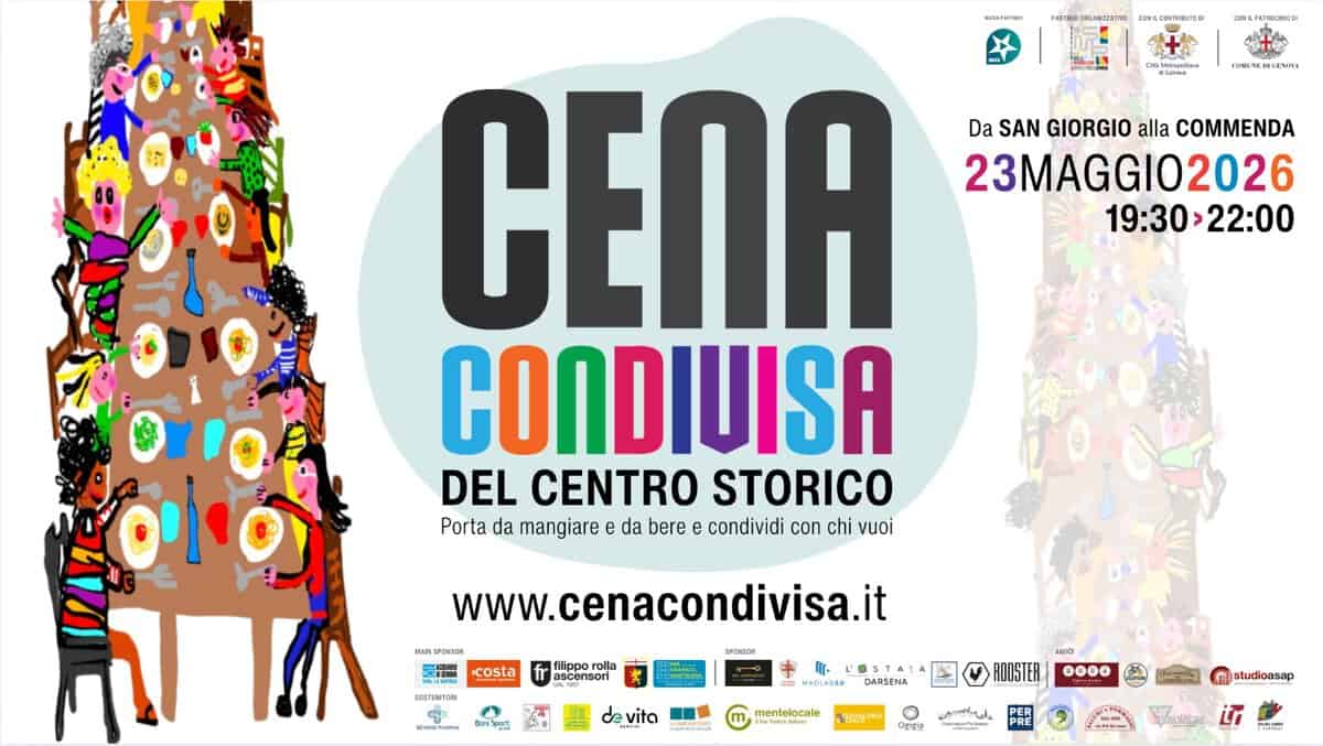CENA CONDIVISA DEL CENTRO STORICO 2026 Potrebbe essere un'immagine raffigurante testo