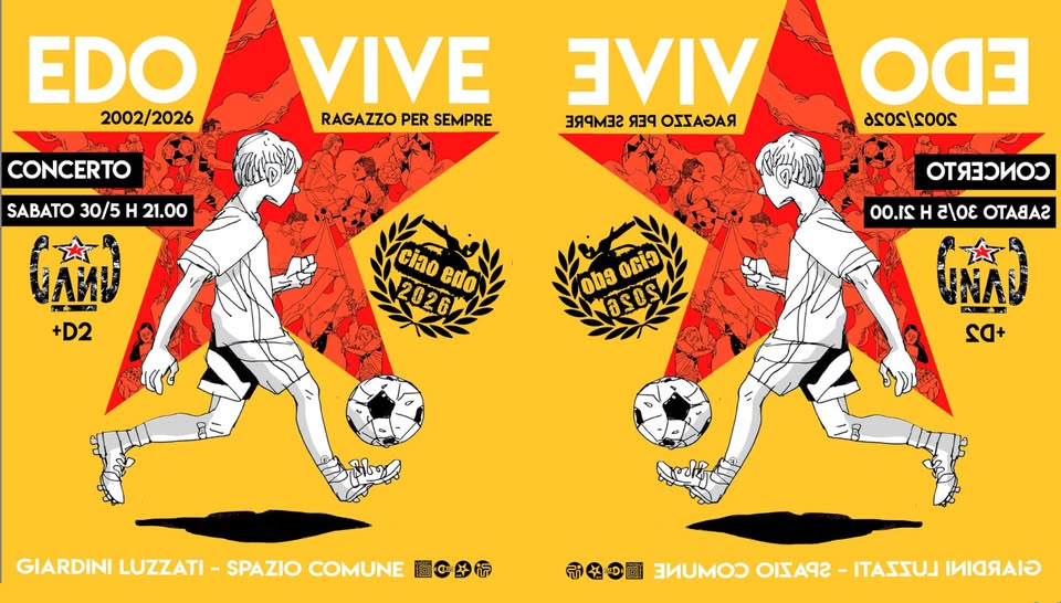 Evento Ciao Edo 2026 Gang live! in apertura D2 Locandina Ciao Edo 2026 Gang live! in apertura D2 - sabato 30 maggio ore 21:30 - 23:30