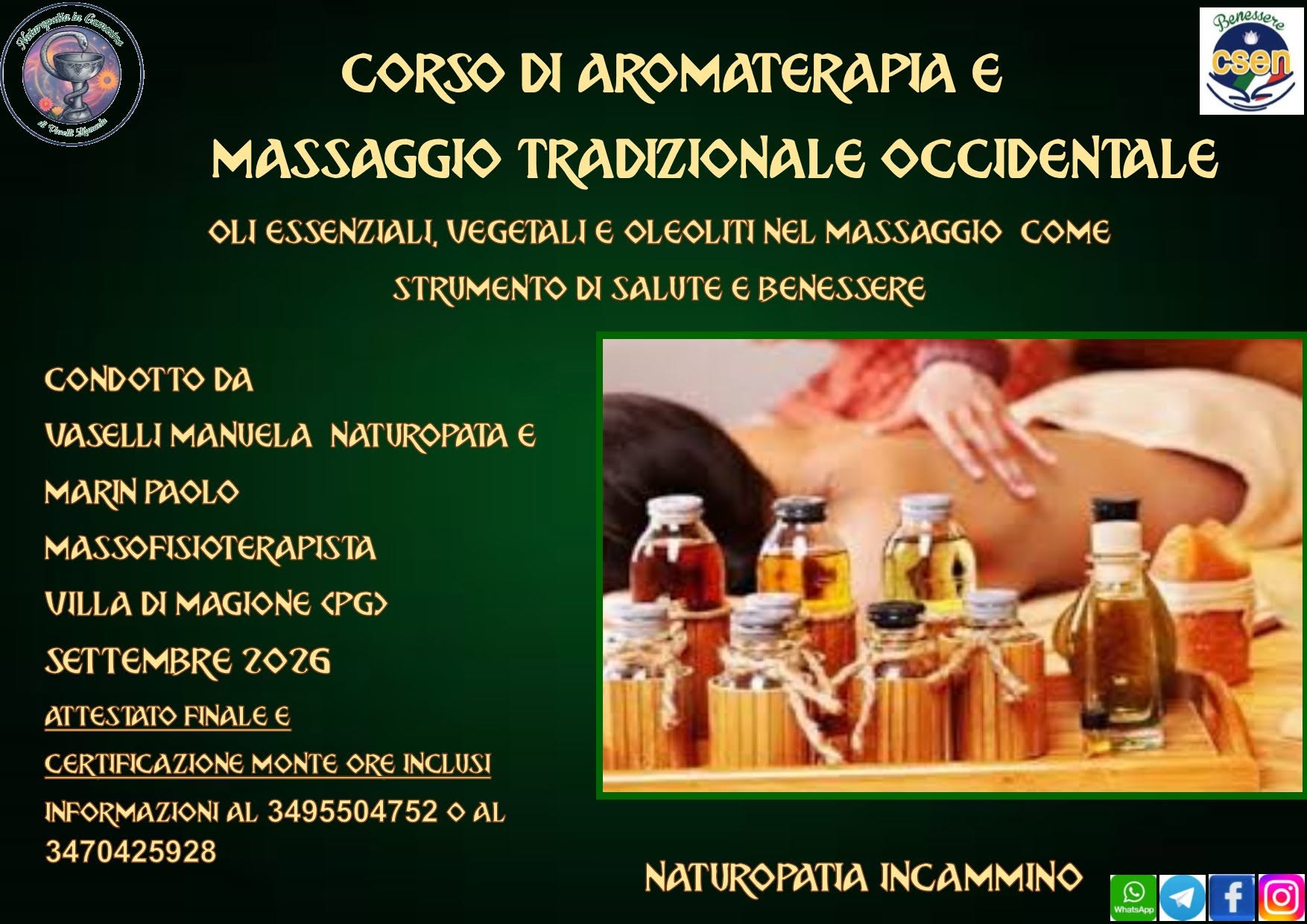 Evento Corso di Aromaterapia e massaggio tradizionale occidentale Locandina Corso di Aromaterapia e massaggio tradizionale occidentale - sabato 26 settembre ore 09:30 - 11:30