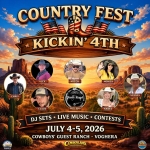COUNTRY FEST – KICKIN’ 4TH At Cowboys’ Guest Ranch Country Fest – Kickin’ 4Th At Cowboys’ Guest Ranch a Voghera (PV) il 4 luglio - 5 luglio 2026
