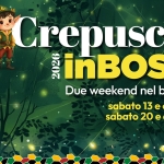 CREPUSCOLO IN BOSCO 2026: fiabe, teatro e magia nel cuore di Bosco Albergati Potrebbe essere un'immagine raffigurante il seguente testo "Crepuscolo 201 inBOSCO Due weekend nel bosco sabato 13 e domenica 14 sabato 20 e domenica 21 giugno"