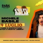 Culturalia con Michele Basile @ Carabattole Love Park Potrebbe essere un contenuto grafico raffigurante il seguente testo "醸 原 AGLIANA CARA BATTOLE LOVEPARK. PARK. LOVE CULTU RaLia MACCOTEANeSTRIB-ECEARMOB Ba STORIE PCR CBEAE MONDE MICHELE BASILE 29 LUGLIO ATTORE ATTOREEDOPPIATORE: E DOPPIATORE: "SKETCH A RUOTA LIBERA" INGRESSO LIBERO PARCO DI CARABATTOLE AGLIANA (PISTOIAI"