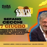 Culturalia con Stefano Cecchi @ Carabattole Love Park Potrebbe essere un contenuto grafico raffigurante il seguente testo "醸 華 AGLIANA CARA BATTOLE LOVEPARK. CULTU RaLia BACCONTARe STORIE MaCcOITANReSTORe-EEB PCR CBEE MOMDE SEFANO CECCHI 17 GIUGNO GIORNALISTA ISTA E MASSIMO ORLANDO EX CALCIATORE OPINIONISTA: OPINION 'CANTO CANTODIAMORE D'AMORE PERROBERTO BAGGIO" PER ROBERTO INGRESSO LIBERO PARCO DI CARABATTOLE AGLIANA (PISTOIA)"