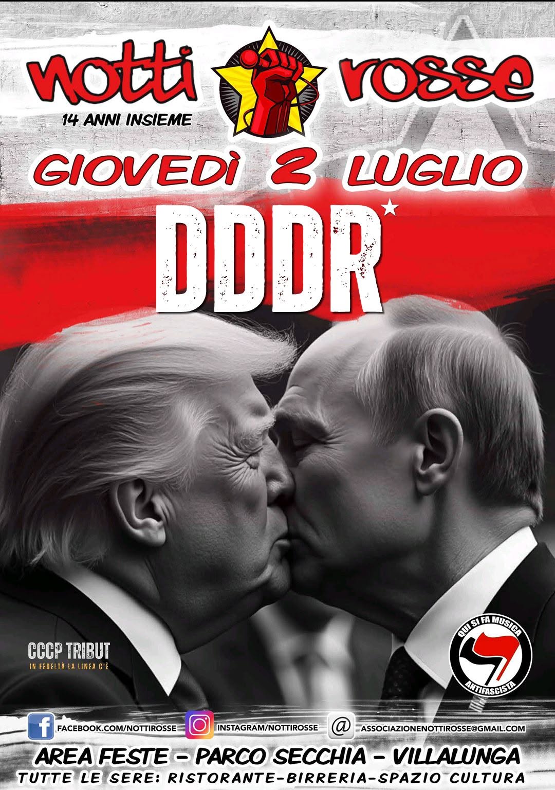 Evento Dddr – Cccp Tribut Locandina Dddr – Cccp Tribut - giovedì 2 luglio ore 22:00 - 00:00