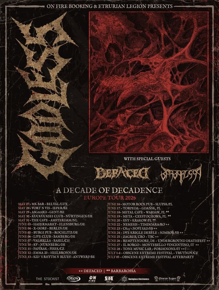 Evento Death Metal Night Godless (India) Barbarossa (It) Defeaced (Sei) Locandina Death Metal Night Godless (India) Barbarossa (It) Defeaced (Sei) - domenica 28 giugno ore 19:00 - 21:00
