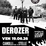 DEROZER + Not For Rent – 19/06/26 – Camolli sotto le Stelle Potrebbe essere un'immagine raffigurante il seguente testo "DIB DIBAR DI 私口之開 DyR +t ሪ ROCK G - DEROZER opening act 起碎 VEN 19.06.26 CAMOLLI SOTTO LE STELLE ሁንም"