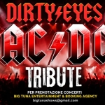 DIRTY/EYES – AC/DC TRIBUTE live@BAR ORATORIO da P8, MONTEBELLO VICENTINO Potrebbe essere un'immagine raffigurante testo