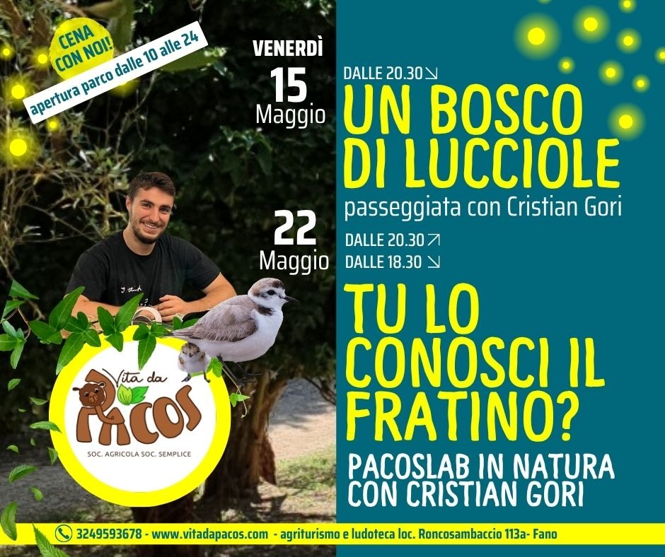 Evento Due appuntamenti in natura con Cristian Gori Locandina Due appuntamenti in natura con Cristian Gori - da venerdì 15 maggio - venerdì 22 maggio 2026 ore 20:30 ore 23:00