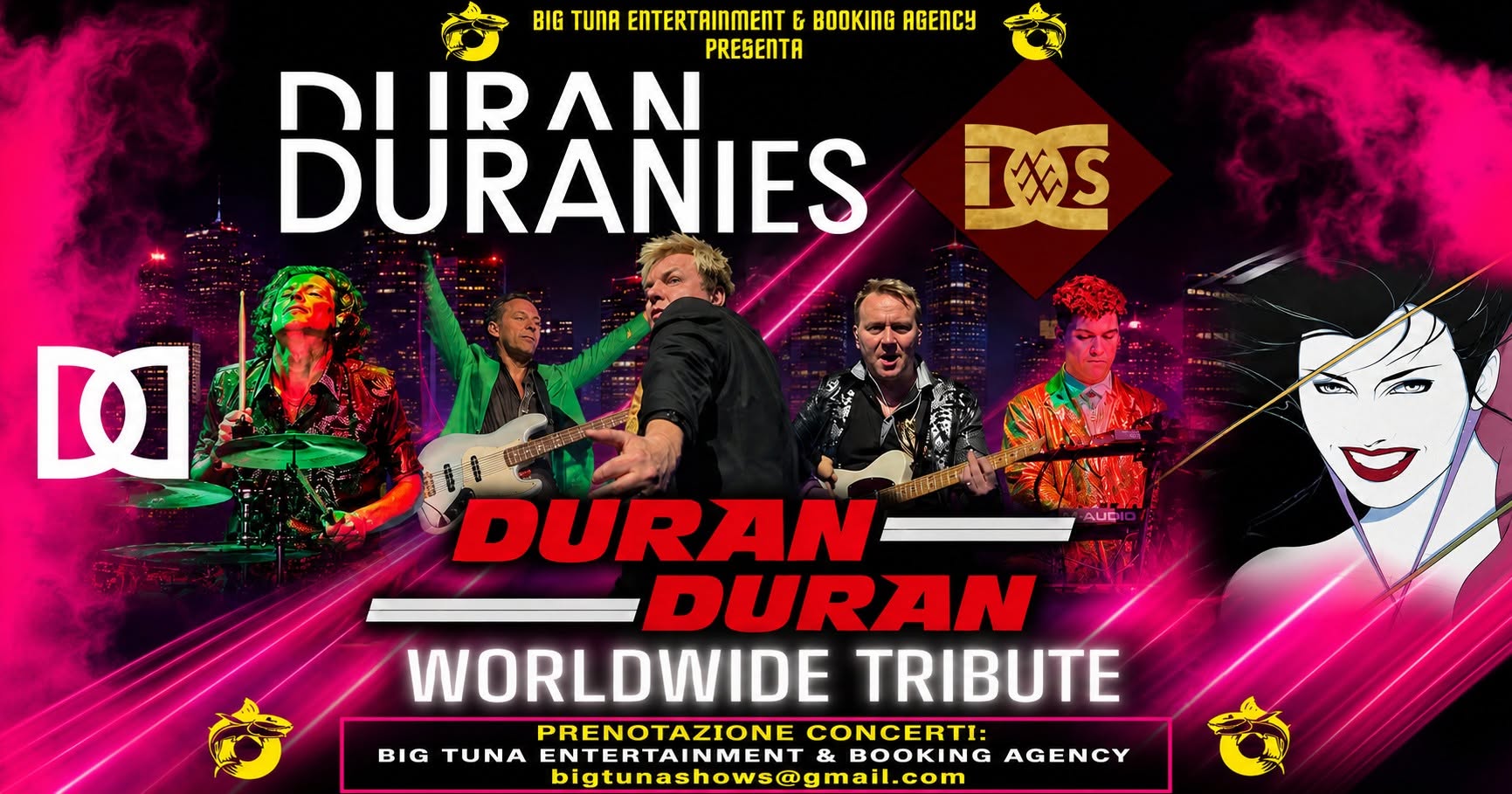 Evento Duran Duranies – Duran Duran Tribute Live@Birreria Pisani, Vigonza (Pd) Locandina Duran Duranies – Duran Duran Tribute Live@Birreria Pisani, Vigonza (Pd) - venerdì 10 luglio ore 21:30 - 23:30