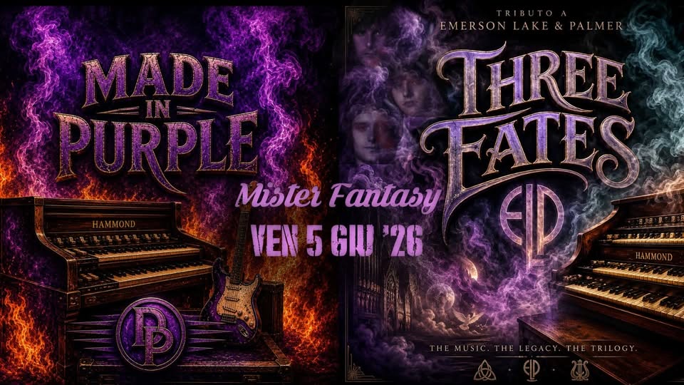 Evento ELP tribute by Three Fates opening act Made In Purple (Deep Purple) Locandina ELP tribute by Three Fates opening act Made In Purple (Deep Purple) - venerdì 5 giugno ore 21:45 - 23:45