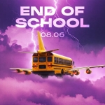 END OF SCHOOL @MOLO5 Potrebbe essere un contenuto grafico raffigurante il seguente testo "END OF SCHOOL 108.06 08.06 Via Elettricità 8, 30175 Marghera, Venice Venice-Italy Italy MOLO5"