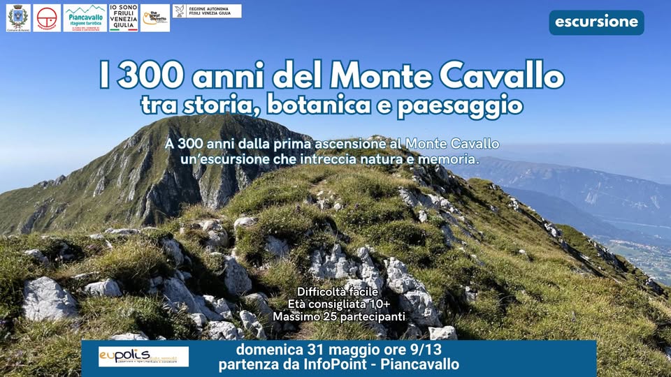 Evento Escursione I 300 anni del Monte Cavallo tra storia, botanica e paesaggio Locandina Escursione I 300 anni del Monte Cavallo tra storia, botanica e paesaggio - domenica 31 maggio ore 09:00 - 11:00